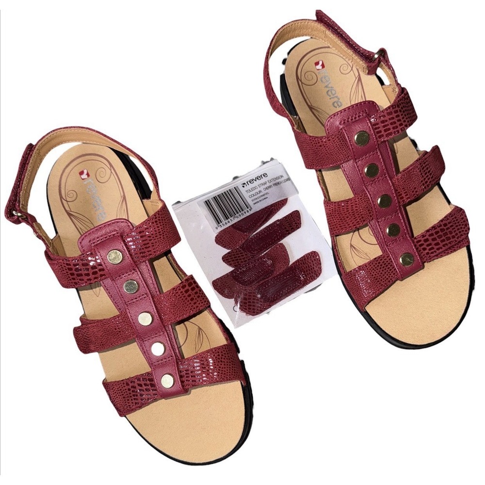 Revere Red Multi‑Strap Comfort Sandals Women's Size 9 Orthotic Friendly - Picture 7 of 9